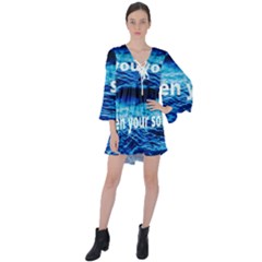 Img 20201226 184753 760 V-neck Flare Sleeve Mini Dress