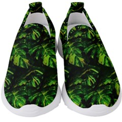 Jungle Camo Tropical Print Kids  Slip On Sneakers by dflcprintsclothing