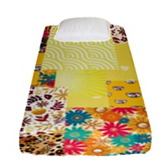 Yellow Floral Aesthetic Fitted Sheet (single Size) by designsbymallika