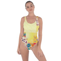 Yellow Floral Aesthetic Bring Sexy Back Swimsuit by designsbymallika