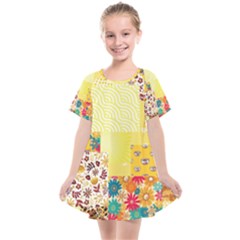 Yellow Floral Aesthetic Kids  Smock Dress by designsbymallika
