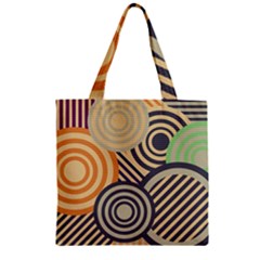 Circular Pattern Zipper Grocery Tote Bag