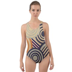 Circular Pattern Cut-Out Back One Piece Swimsuit