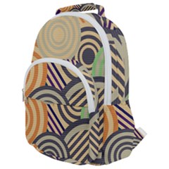 Circular Pattern Rounded Multi Pocket Backpack