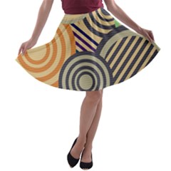 Circular Pattern A-line Skater Skirt