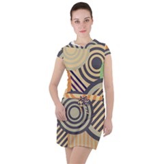 Circular Pattern Drawstring Hooded Dress by designsbymallika