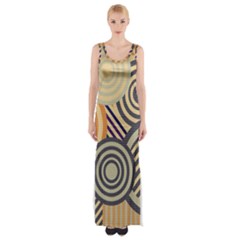 Circular Pattern Thigh Split Maxi Dress