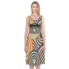 Circular Pattern Midi Sleeveless Dress