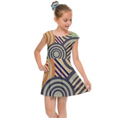 Circular Pattern Kids  Cap Sleeve Dress