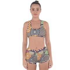 Circular Pattern Racerback Boyleg Bikini Set