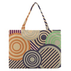 Circular Pattern Zipper Medium Tote Bag