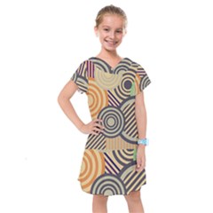 Circular Pattern Kids  Drop Waist Dress