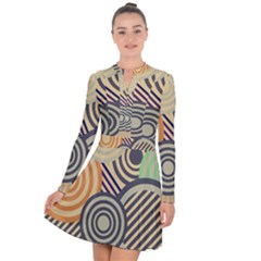 Circular Pattern Long Sleeve Panel Dress