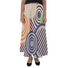 Circular Pattern Flared Maxi Skirt