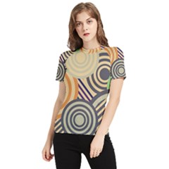 Circular Pattern Women s Short Sleeve Rash Guard