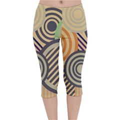 Circular Pattern Velvet Capri Leggings 