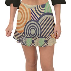 Circular Pattern Fishtail Mini Chiffon Skirt