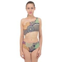 Circular Pattern Spliced Up Two Piece Swimsuit