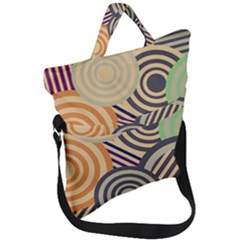 Circular Pattern Fold Over Handle Tote Bag