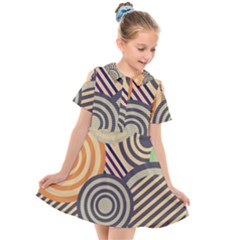 Circular Pattern Kids  Short Sleeve Shirt Dress