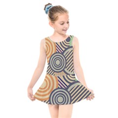 Circular Pattern Kids  Skater Dress Swimsuit