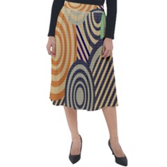 Circular Pattern Classic Velour Midi Skirt 
