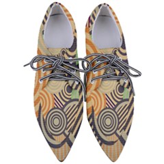 Circular Pattern Pointed Oxford Shoes