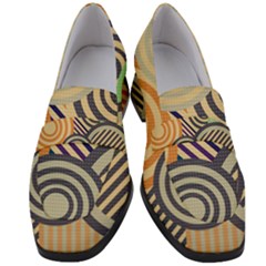Circular Pattern Women s Chunky Heel Loafers