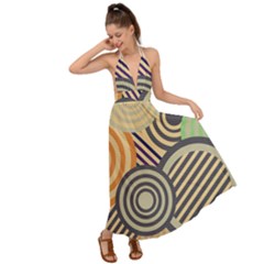 Circular Pattern Backless Maxi Beach Dress