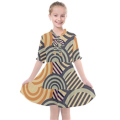 Circular Pattern Kids  All Frills Chiffon Dress