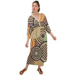 Circular Pattern Grecian Style  Maxi Dress