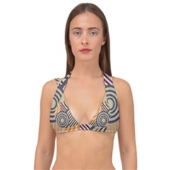 Circular Pattern Double Strap Halter Bikini Top