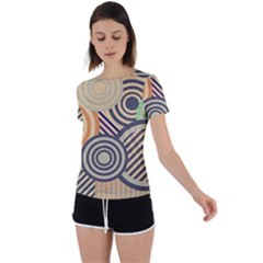 Circular Pattern Back Circle Cutout Sports Tee