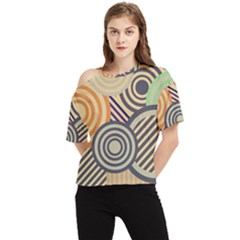 Circular Pattern One Shoulder Cut Out Tee