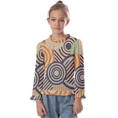 Circular Pattern Kids  Frill Detail Tee