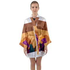 Girl Power Long Sleeve Satin Kimono by designsbymallika