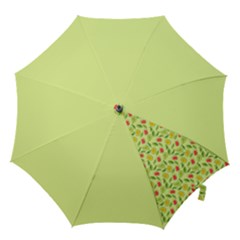 Vector Fruits pattern, pastel colors, yellow background Hook Handle Umbrellas (Medium)