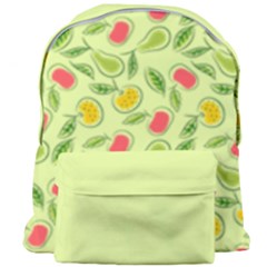 Vector Fruits pattern, pastel colors, yellow background Giant Full Print Backpack