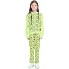 Vector Fruits pattern, pastel colors, yellow background Kids  Tracksuit