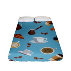 Coffee Time Fitted Sheet (full/ Double Size) by SychEva