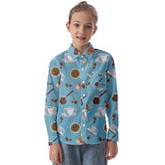 Coffee Time Kids  Long Sleeve Shirt by SychEva