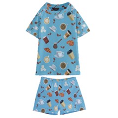 Coffee Time Kids  Swim Tee And Shorts Set by SychEva