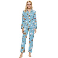 Coffee Time Womens  Long Sleeve Pocket Pajamas Set by SychEva