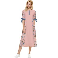 Cb-020 Bow Sleeve Chiffon Midi Dress by flowerland