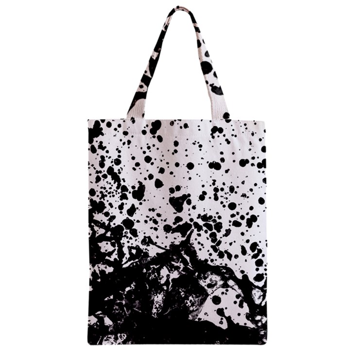 Black And White Abstract Liquid Design Zipper Classic Tote Bag