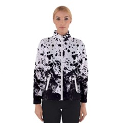 Black And White Abstract Liquid Design Winter Jacket by dflcprintsclothing