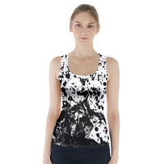 Black And White Abstract Liquid Design Racer Back Sports Top by dflcprintsclothing