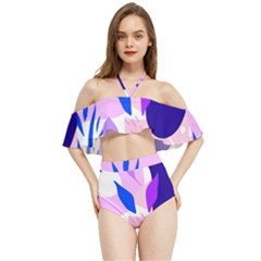 Aquatic Surface Patterns Halter Flowy Bikini Set  by Designops73