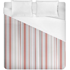 Salmon And Grey Linear Design Duvet Cover (king Size) by dflcprintsclothing