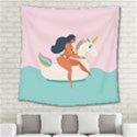 unicorn swimming Square Tapestry (Large) View2